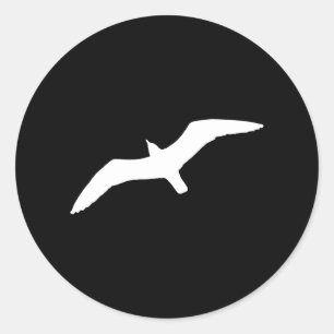 Witte meeuw ronde sticker