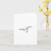 Witte meeuw vogel kaart (Gele Bloem)
