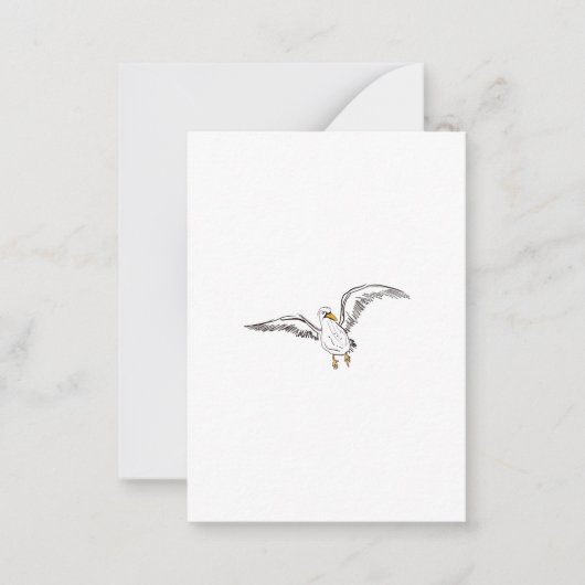Witte meeuw vogel notitiekaartje (Voorkant)