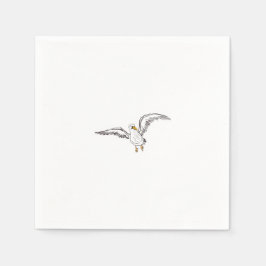 Witte meeuw vogel servet
