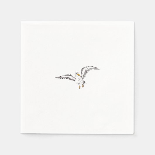 Witte meeuw vogel servet (Voorkant)