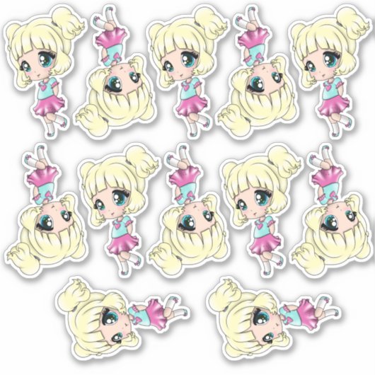 Witte meisjes Sticker (Voorkant)