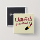 Witte meisjes vierkante button 5,1 cm (Voorkant /achterkant)