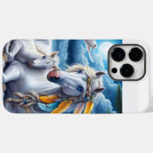 Witte merrie en veulen onder de maan Case-Mate iPhone case (Achterkant (horizontaal))