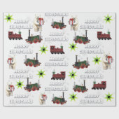 Witte Merry Christmas Polar Beer Sterren Cadeaupapier (Vlak)