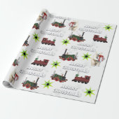 Witte Merry Christmas Polar Beer Sterren Cadeaupapier (Uitgerold)