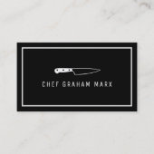 Witte mes, moderne gastronomische, chef-kok, koken visitekaartje (Voorkant)