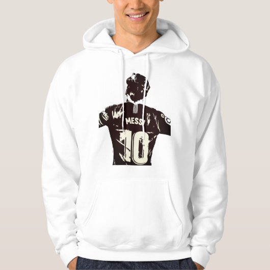 Witte Messi Heren Hoodie (Voorkant)
