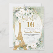 Witte messing van de Eiffeltoren van Parijs rost g Kaart (Voorkant)