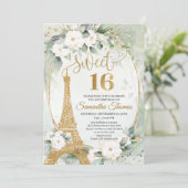 Witte messing van de Eiffeltoren van Parijs rost g Kaart (Staand voorkant)