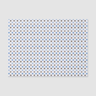 WITTE MET BLAUWE EN BLAUWE STARTEN TISSUEPAPIER