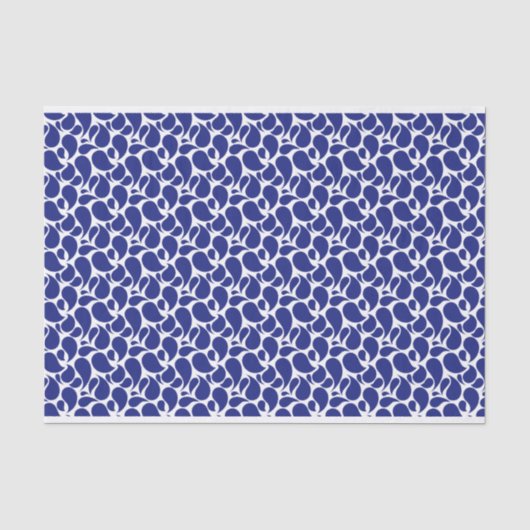 WITTE MET BLAUWE PAISLEY-PATRONEN TISSUEPAPIER (Voorkant)