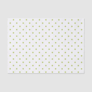 WITTE MET BLEKE LIME GROENE POLKA DOTS TISSUEPAPIER