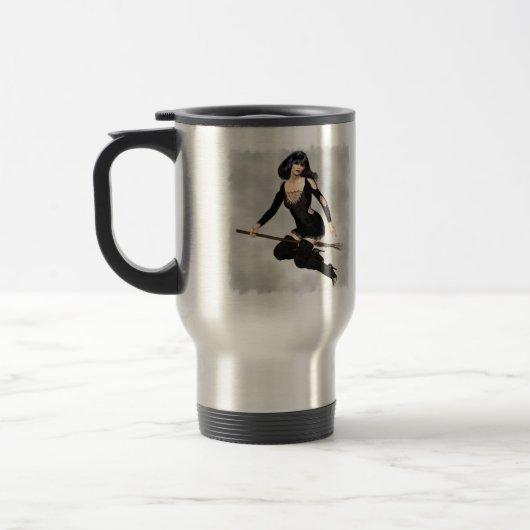 Witte met Broom Travel Mug Reisbeker (Links)