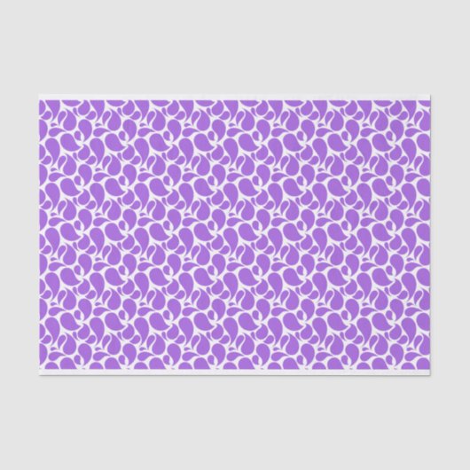 WITTE MET LAVENDER PAISLEY PATTERS TISSUEPAPIER (Voorkant)