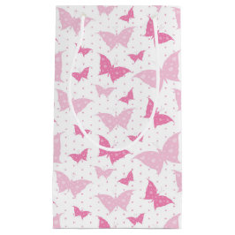 WITTE MET PASTEL PINK VALENTIJNSDAG BUTTERFLIES KLEIN CADEAUZAKJE