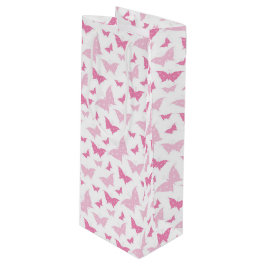 WITTE MET PASTEL PINK VALENTIJNSDAG BUTTERFLIES WIJN CADEAUTAS