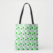 WITTE MET SCHADEN VAN GROENE IERSE CELTISCHE SCHAM TOTE BAG (Voorkant)