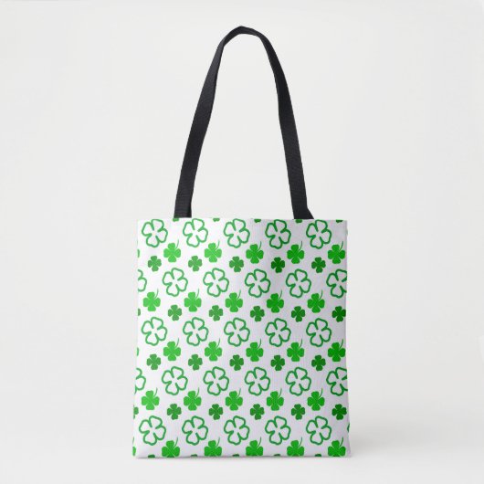 WITTE MET SCHADEN VAN GROENE IERSE CELTISCHE SCHAM TOTE BAG (Voorkant)