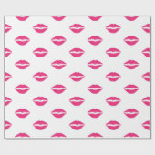 WITTE MET VALENTIJNSDAG LIPS VAN PINK CADEAUPAPIER (Vlak)