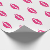 WITTE MET VALENTIJNSDAG LIPS VAN PINK CADEAUPAPIER (Hoek)