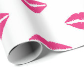 WITTE MET VALENTIJNSDAG LIPS VAN PINK CADEAUPAPIER (Rol Hoek)