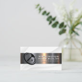 Witte metallische ondergrond visitekaartje (Staand voorkant)