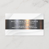 Witte metallische ondergrond visitekaartje (Achterkant)