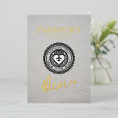 Witte Mexico Passport bruiloft Folie Uitnodiging (Staand Voorkant)