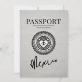 Witte Mexico Passport bruiloft Kaart (Achterkant)