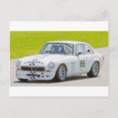 Witte MG-racewagen Briefkaart (Voorkant)