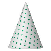 Witte Micro Groene Stippen Partij Pet Feesthoedjes (Links)