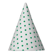 Witte Micro Groene Stippen Partij Pet Feesthoedjes (Rechts)