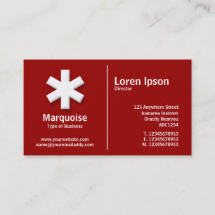 Witte middelste regel Asterisk - Maroon (990000) Visitekaartje