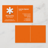 Witte middelste regel Sterretje - Oranje (FF6600) Visitekaartje (Voorkant / Achterkant)