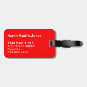 Witte mijn op rood bagagelabel (Achterkant horizontaal)