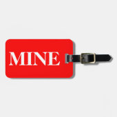 Witte MINE op Rood Bagagelabel (Voorkant horizontaal)