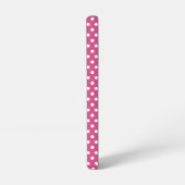 Witte Mini Polka Dots op Cranberry Roze Samsung Galaxy Hoesje (Linkerkant)