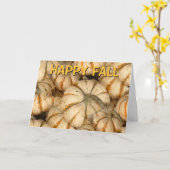 Witte mini-pompoen met Oranje en groene openingen Kaart (Gele Bloem)