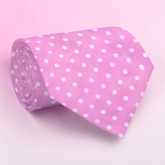 Witte mini stippen op roze stropdas