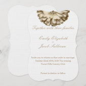 Witte minima met gouden zonnebloem geïnspireerd hu save the date (Voorkant / Achterkant)