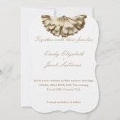 Witte minima met gouden zonnebloem geïnspireerd hu save the date (Voorkant)