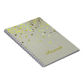 Witte minima met Green Gold Confetti Glitter Notitieboek (Rechterzijde)