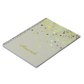 Witte minima met Green Gold Confetti Glitter Notitieboek (Linkerzijde)