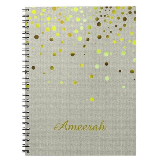 Witte minima met Green Gold Confetti Glitter Notitieboek (Voorkant)