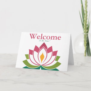 Witte Minimaal Lotus Welkom Wens Kaart