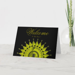 Witte Minimaal Lotus Welkom Wens Kaart