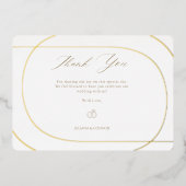 Witte Minimal Modern Arch Gold Wedding Dankbaarhei Folie Uitnodiging (Voorkant)