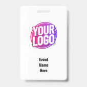 Witte minimale deelnemers evenement ID badge (Achterkant)