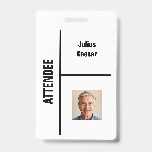 Witte minimale deelnemers evenement ID badge (Voorzijde)